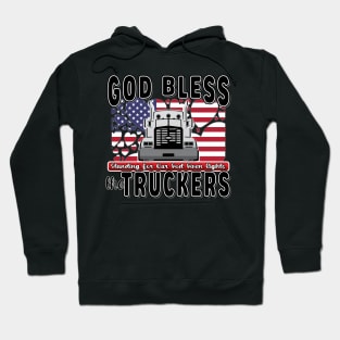 GOD BLESS THE TRUCKERS - FREEDOM CONVOY 2022 - BLACK LETTERS Hoodie